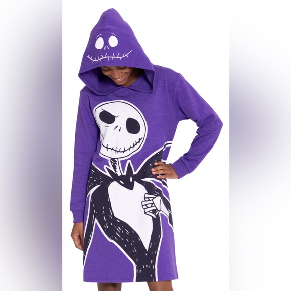 Nightmare Before Christmas Girls Cosplay Hoodie Dress with Long Sleeves - Picture 2 of 6